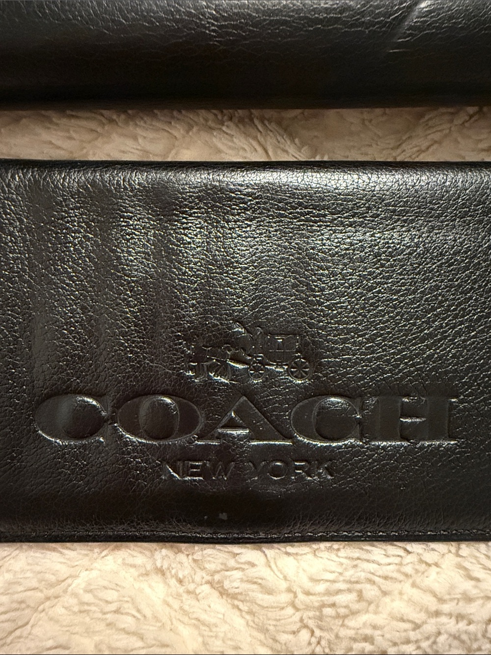 Coach Black Pebbled Leather w/ Removable Checkbook Wallet 2Fer - Picture 6 of 13